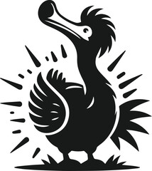 Dodo bird vector drawing animal silhouette © MostAklima