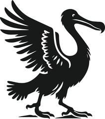 Dodo bird vector drawing animal silhouette © MostAklima