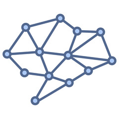 Neural Network Blue Icon