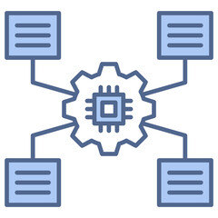 Natural Language Processing Blue Icon