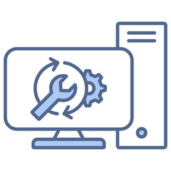 Automatic Troubleshooting Blue Icon