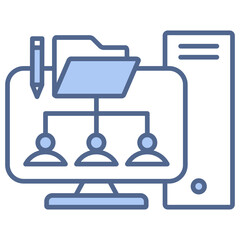 Document Editing Blue Icon