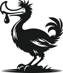 Obraz premium Dodo bird vector drawing animal silhouette