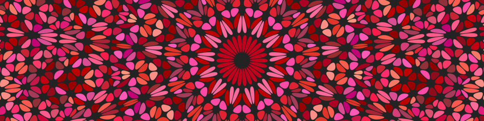 Abstract psychedelic radial floral ornament pattern background