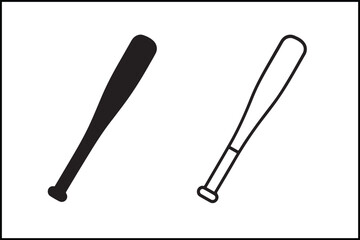 Baseball Bat Solid & Line Art Icon