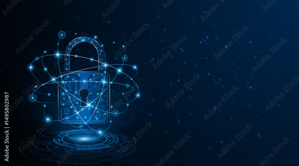 Aufkleber Lock icon. Cyber ​​security and data protection concepts and privacy. Innovative concept of advanced safety technology	