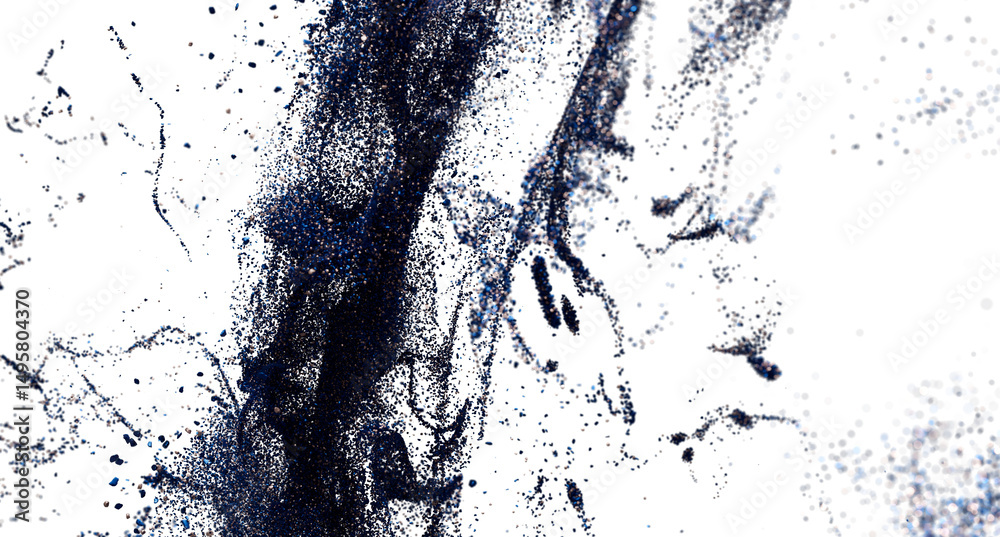 Fototapete high-resolution image of abstract dark blue particle dispersion, perfect for design projects.