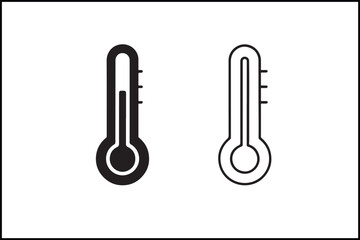 Thermometer Line & Solid Vector