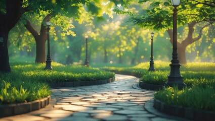 Running or walking through the park