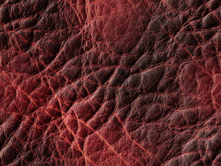 Red Leather Texture Close-Up &ndash; Bold and Luxurious Material Background for Fashion and Design
