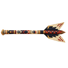 A Woven Cotton Arrow with Navajo Star Patterns Isolated on Transparent Background