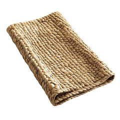 Modern Eco Straw Mat with a Natural Woven Texture Isolated on Transparent Background