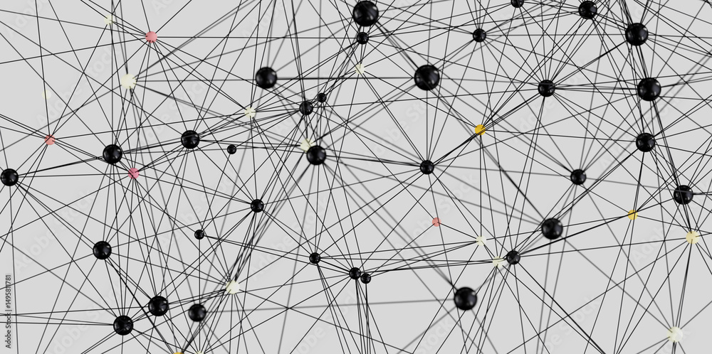 Aufkleber Abstract image depicting a complex network, ideal for technology, AI, or connection themes.