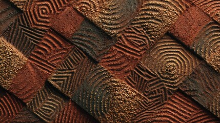 Abstract Geometric Texture:  Earthy Tones and Intricate Designs