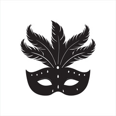 Elegant Masquerade Mask with Feathers