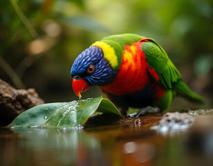 Naklejka premium rainbow lorikeet parrot