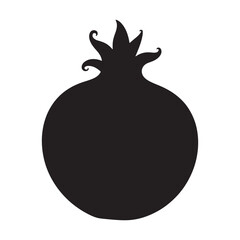 Pomegranate Silhouette Vector Art Illustration on white background