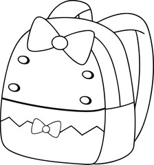 A stylish backpack isolated line art vector illustration, backpack silhouette vector art, backpack vector logo icon design