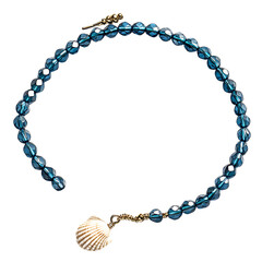 Modern Anklet with Irregular Crystal Beads Isolated on Transparent Background