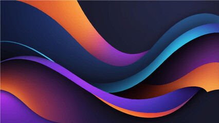Abstract wave background with blue and orange curved lines in a modern design