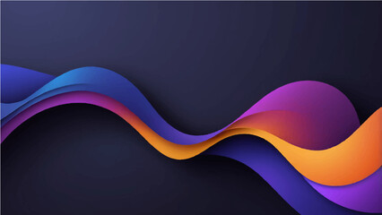 Abstract wave background with blue and orange curved lines in a modern design