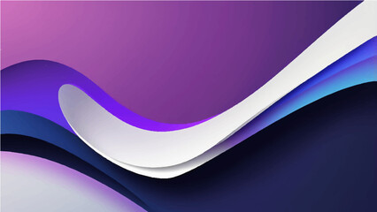 Abstract wave background with white and purple, blue  curved lines in a modern design