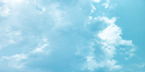 Sunny sky blue light watercolor background. Aquarelle painting brush effect card paper textured canvas cloudy smoke space for text, entertaining card, template. aquamarine color graphics illustration