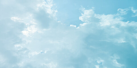 Sunny sky blue light watercolor background. Aquarelle painting brush effect card paper textured canvas cloudy smoke space for text, entertaining card, template. aquamarine color graphics illustration