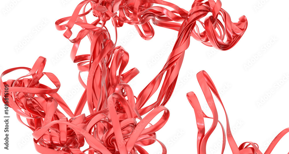 Aufkleber high-resolution image of swirling red ribbons, perfect for backgrounds, design projects, and artisti