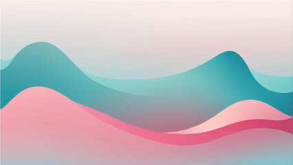 Colorful abstract wave background with hearts and curved lines in a modern vector design