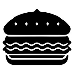 Editable Sandwich Icon Silhouette Vector Isolated on Transparent Layer