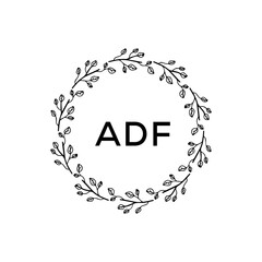 ADF Logo. Vector Graphic Branding Letter Element. White Background