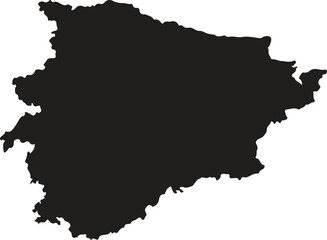  Andorra High-Resolution Black Silhouette Map of a Geographical Region