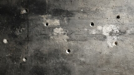 Abstract Concrete Texture: Perforated Gray Surface
