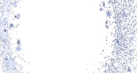 Elegant silver glitter stars on white background. Perfect for holiday cards, invitations, and more.