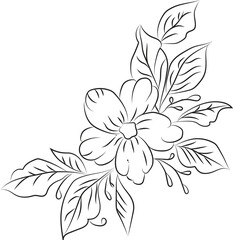 black and white flower