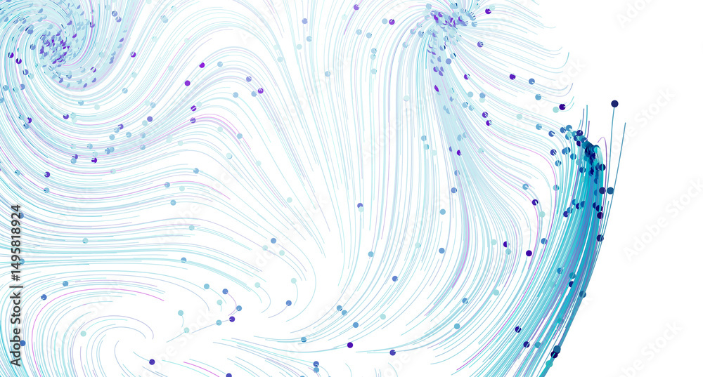Aufkleber beautiful abstract background with swirling blue lines and dots. perfect for websites, presentations
