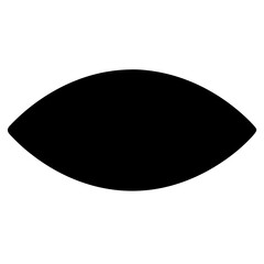 Abstract black eye or seed shaped object on a white background