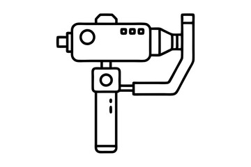 Realistic handheld gimbal stabilizer flat illustration