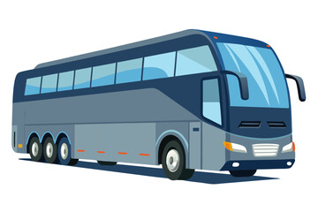 Tour bus vector illustration with panoramic windows