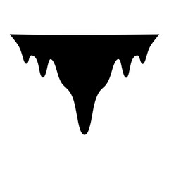 Black dripping liquid forms an abstract design against a white background