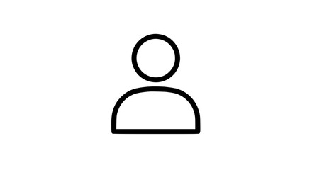 Simple Person Icon User Profile Symbol Avatar Image Outline Vector