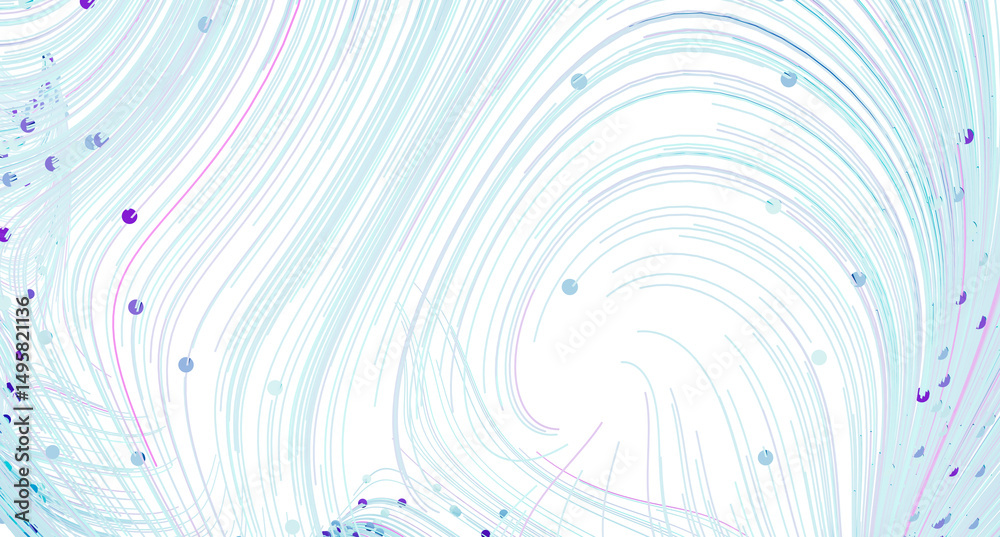 Aufkleber soft blue and white abstract background with swirling lines and dots. perfect for websites, presenta