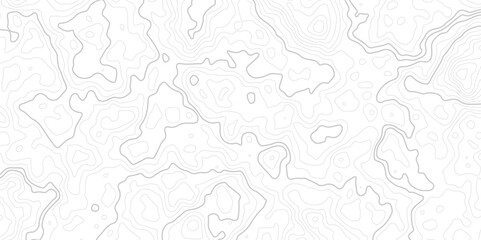Abstract grey Topographic map design on white background with Seamless pattern with lines. geographic contour map paper texture. Retro topographic map. geographic mountain relief. Vector.Illustration.