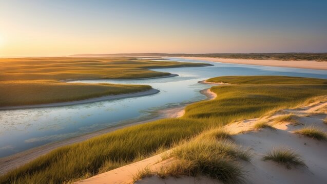 Wildlife Oasis Nature Reserve: A Region Featuring Various Natural Habitats, Fresh Water Bodies, Salt Marshes, Coastal Dunes, and Extensive Beaches.