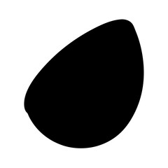 Abstract black shape on a white background, an artistic composition