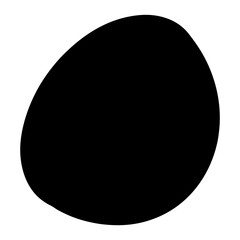 A Simple Black Silhouette of an Oval Shape on a White Background