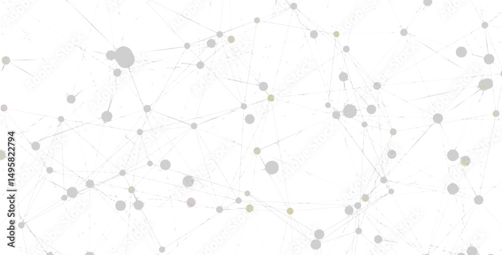 Poster Stock photo of abstract network connection with dots and lines.  Great for technology, connection, and network concepts.