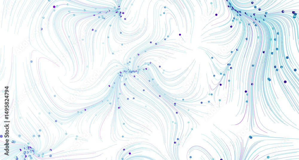 Poster Beautiful abstract background with swirling lines and scattered dots. Perfect for website banners, presentations, and mo
