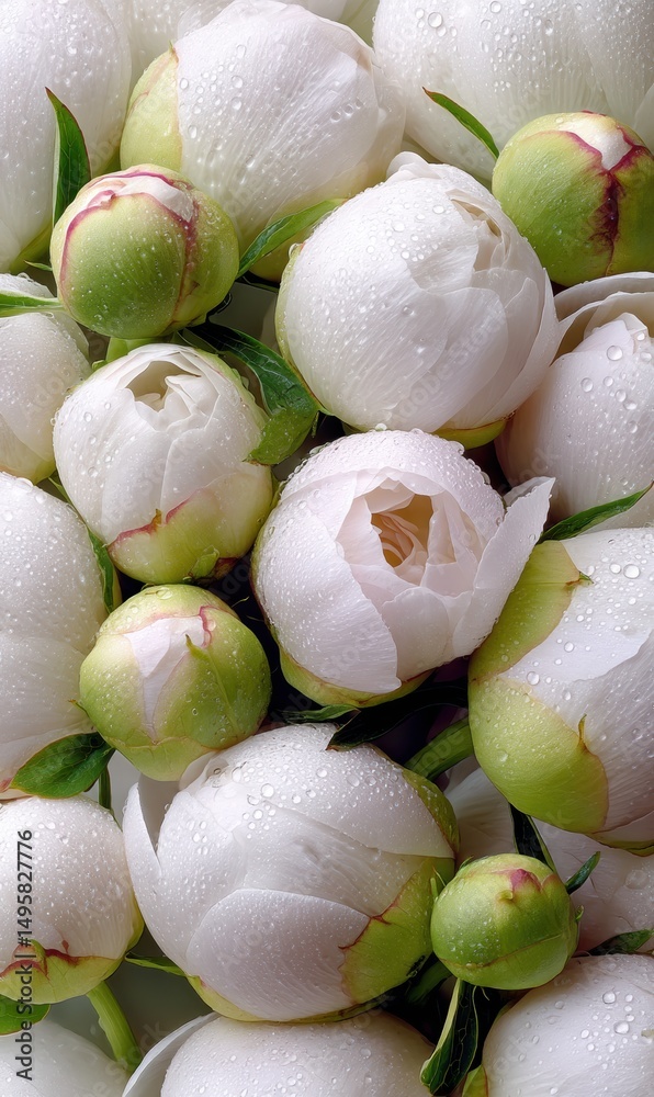 Aufkleber Post-Digital Botanical Texture Hyper-Realistic Peony Macro with Xerographic Overlay - Innovative Wellness and Design Content Creation